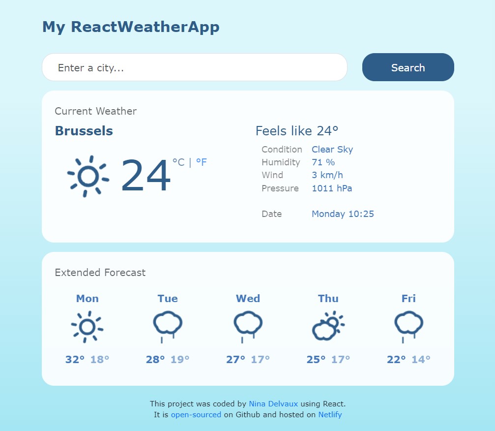 My React Weather App project